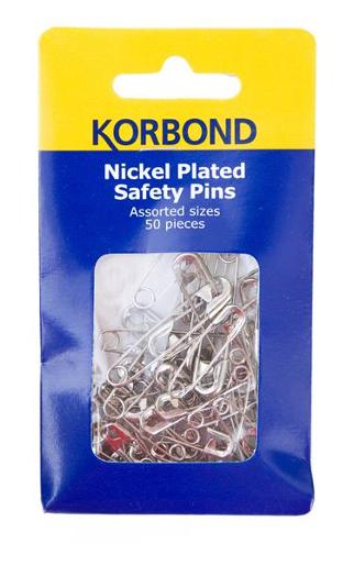 SAFETY PINS MICKEL PLATED 1PK