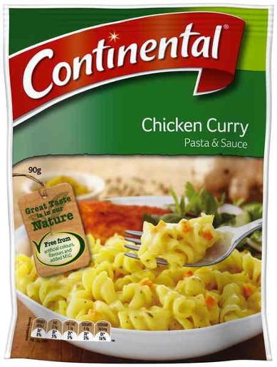 CONTINENTAL CHICKEN CURRY PASTA & SAUCE 90GM